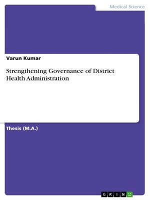 cover image of Strengthening Governance of District Health Administration